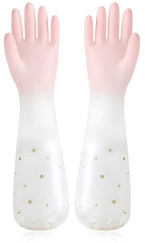 JYJLLM a pair cotton lined rubber gloves,washing up gloves,kitchen gloves,marigold gloves medium–Suitable for Household, Gardening, Weeding, Washing, Cleaning,Dishwashing,Waterproof Lined for Warmth