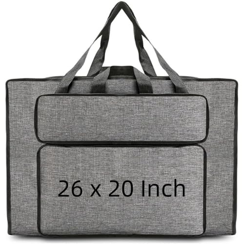 Oaygat Art Portfolio Tasche Wasserdichte Kunst Tragetasche mit Griffen Tragbare Skizzenblock Tasche Organizer für Palette, Pinsel, Farben, Bleistifte, grau, a2, Kunst-Portfolio-Tasche