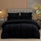 YASMENG Housse de Couette Flanelle 140x200 Hiver Chaude Noir Polaire Parure de Lit Flanelle Doux Douillet Duveteux Linge de Lit 1 Personne avec Fermeture Éclair et Taie d'oreiller 65x65 cm
