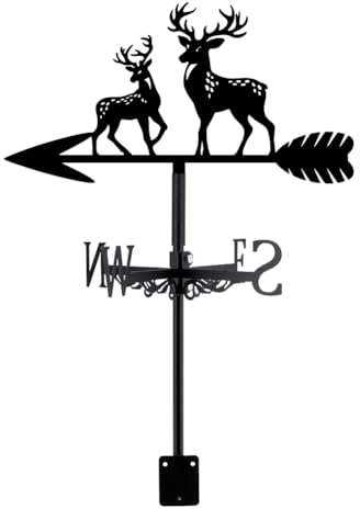 SUPERDANT Wetterhahn Sikahirsch Wetterfahne Sikahirsch Weather Vane Metall Wetterfahne Für Garten Bauernhaus Dekorative Wetterfahnen Im Freien Eisen Weathervane Für Den Hof