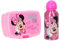 Minnie Disney Mouse Brotdose mit Trinkflasche – Kinder Lunchbox Set, 2-teilig, rosa, ideal für Schule, Kindergarten & Ausflüge
