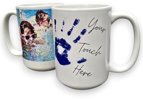 With Your Touch Personalised Mug Custom Cup Size and Style - Photo Text Logo Image - Personalised Gift for Dad Mother Love Christmas Birthday Anniversary Graduation (Text ONLY, Large)