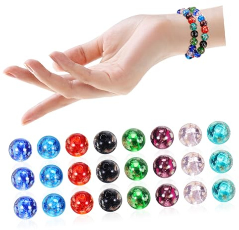 Uonlytech 40stücke Glow in The Dark Glasperlen Leuchtende Firefly Glasperlen Für Schmuckherstellung Und Basteln Kleine Runde Perlen in Verschiedenen Farben