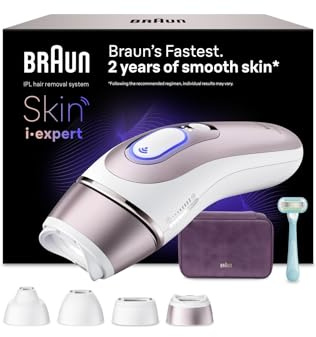Braun Smart IPL Geräte Haarentfernung Skin i·expert 7, PL7431, Rosegold | Alternative Laser Haarentfernung für Zuhause, Dauerhafte Haarentfernung, Inkl. Etui, Gillette Venus Rasierer Und 4 Aufsätze