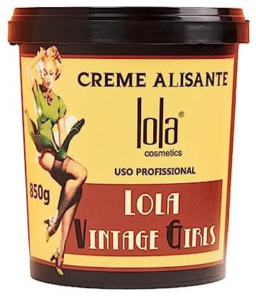 Lola Cosmetics - Vintage Mädchen Glättungscreme - Für Lockiges oder Krauses Haar - Glättende Haarcreme - 850 ml