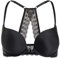 DOBREVA Damen Vorderverschluss Push Up BH mit Bügel Soft T Shirt Tiefen Ausschnitt BHS Neckholder Gepolsterter Schwarz 80E
