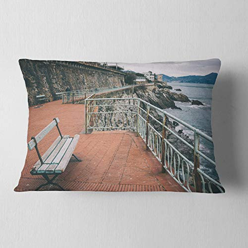 Designart Seating in Genua Nervi Coast' Seashore Throw Lendenkissenbezug für Wohnzimmer Sofa 30,5 x 50,8 cm