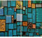 DAMU Hob Cover 2-Piece 2 x 30 x 52 cm Hob Cover Ceramic Hob Glass Chopping Plate Ceramic Hob Cover Hob Cover Chopping Board Glass Plate Blue Mosaic