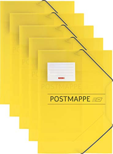 Brunnen 104705410 Sammelmappe/Postmappe (A4, transluzente PP-Folie, mit Gummizug) (5 Mappen)