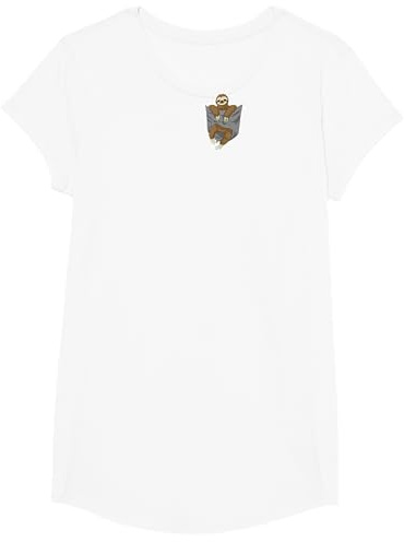 Faultier in der Brusttasche T-Shirt Lustiges Faulenzer Shirt T-Shirt
