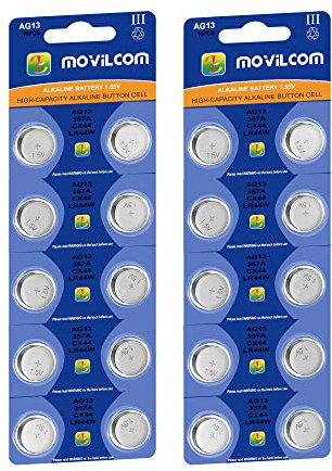 MovilCom® 20x AG13 Batterien LR44 A76 Ω 357 Ω GP76A Ω SR44W Ω SR44 Batterie Uhr