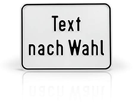 Betriebsausstattung24 Individuell gefertigtes Schild im Querformat mit Wunschtext - Geprägt - Text nach Wahl - Aluminiumschild - Weiß/schwarz - Ecken abgerundet - Größe: 40,0 x 30,0 cm