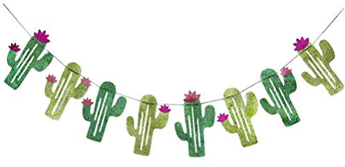 Amosfun Mexican Carnival Cactus Flag Bunting Pull Flag Garland for Mexican Party Birthday Theme Hen Party Wedding Decoration