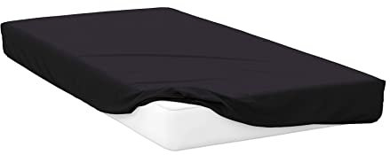 Tief für Diwan Bett Basis Wrap Volant in Einzelbett Bett Größe Schwarz 48cm Tief