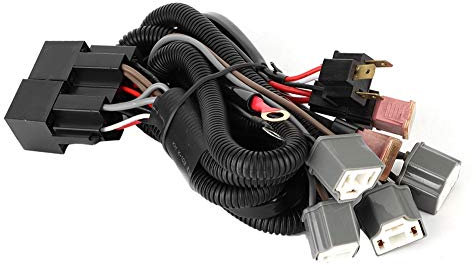 KIMISS Kabelbaum, Auto LED Licht Scheinwerfer Kabelbaum Beleuchtung Boost Mit Für H4 Adapter Vier Lichter