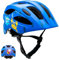 Crazy Safety Cool Kinder Fahrradhelm | Fahrradhelm Kinder 6-12 Jahre für Fahrrad, Skateboard, Mountainbike, Inlineskates | USB-aufladbares Rücklicht | Verstellbarer Fahrradhelm 54-58 cm (Blau)