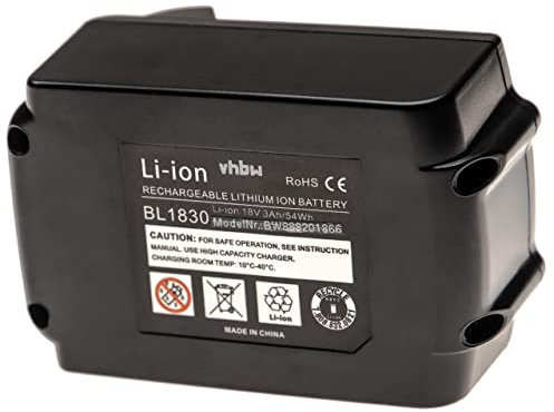 vhbw Akku kompatibel mit Makita DHS630RTJ, DHS661, DHS630ZJ, DHS661ZJU, DHS660, DHS660RTJ, DHS660ZJ Werkzeug (3000 mAh, Li-Ion, 18 V)