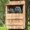 STARSWR Eulenhaus für den Außenbereich, kreischender Nistkasten, Säge, Wetzkasten, großes Vogelhaus für draußen, großes Holz, rechteckige Öffnung, Vogelbox