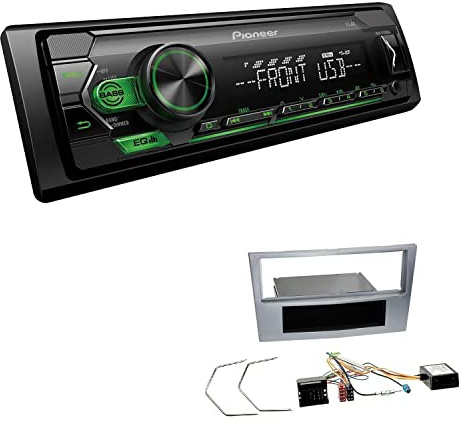 Pioneer MVH-S120UBG 1-DIN Autoradio mit grüner Beleuchtung und USB kompatibel mit Android-Smartphones inkl. Einbauset passend für Opel Astra H Twin Top 2006-2010 matt Chrom inkl Canbus