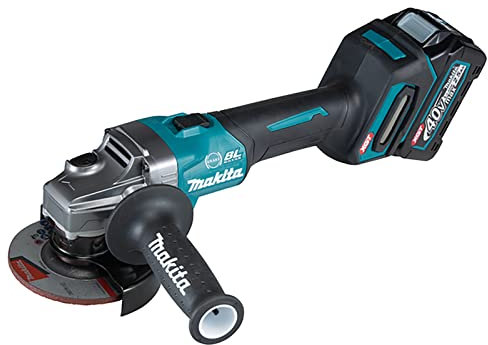 Makita GA004GD201 40V Max Li-ion XGT Brushless 115mm Angle Grinder Complete with 2 x 2.5 Ah Batteries and Charger Supplied in a Makpac Case
