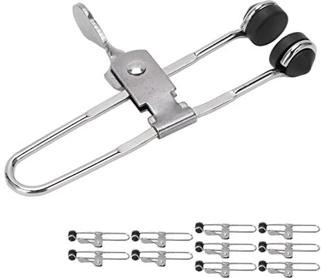 Lever Action Grid Clamps, 10PCS Stainless Steel Multifunctional Suspended Ceiling Tile Grip Clamps Rust Proof Tile Mounting Clips to Keep Horizontal Lines for Main and Cross Tees