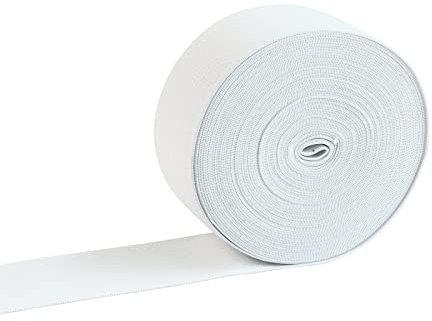 EVYIENEN Gummiband Weiß 50mm Breit - 10 Meter, Elastisches Band Elastische Gummiband für Hosengummi Haushalt DIY Handwerk Stoffe Zum Nahen