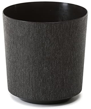 HappyFlower | Blumentopf | Textil Oberfläche | 2er-Set | Schwarz | ø 28,5 cm/Höhe 31,6 cm