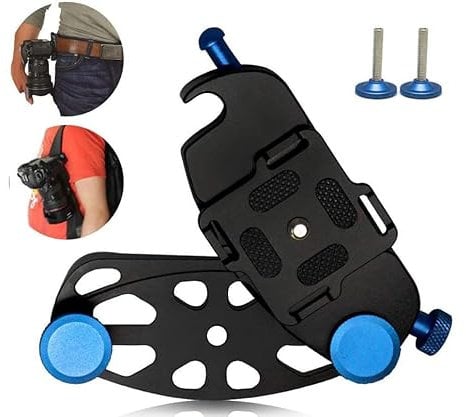 Supporto per Videocamera, Supporto per Zaino Clip per Cintura Alluminio Sgancio Rapido Compatibile con GoPro Hero Insta360 Action Camera DSLR Camera