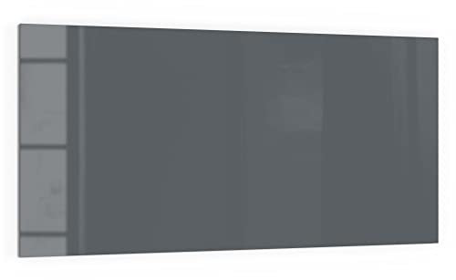DEQORI Küchenrückwand Glas | Unifarben - Dunkelgrau | 100x50 cm | Bad- oder Herd-Rückwand | Herdblende Spritzschutz für Küche & Badezimmer | moderne Deko für Fliesenspiegel