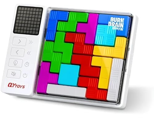 IQBrainPuzzles® QY Toys Smart Puzzle Logik Version mit 3000 Herausforderungen, Brettspiele für Kinder ab 6 Jahren und Erwachsene, Reisespiel, Tetris Puzzle, Elektrische IQ Spiele