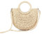NICOLE & DORIS Sac à Main en Paille Femme avec Bandoulière - Rond en Rotin, D'épaule Tissé pour Voyage Vacances - Beige