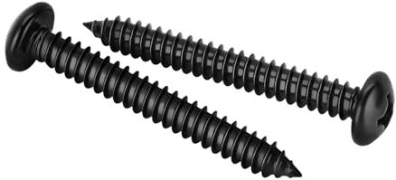 #8 x 2 Phillips Pan Head Self Tapping Screws Sheet Metal Wood Screws, Black Oxide, Stainless Steel 304, 50 PCS