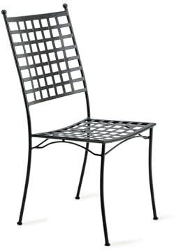 Mondo Viro Gartenstuhl Tosca aus lackiertem Metall, stapelbar, 45 x 58 cm, 100 h (antikes Grau, 8)
