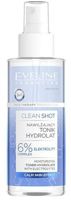 Eveline Cosmetics Tonique-hydrolat hydratant Clean Shot - Soin Visage Professionnel avec hydrolat de fleur d'oranger
