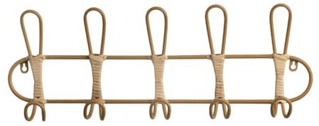 Romimex Porte-manteau mural en osier naturel 61 x 21 x 8 cm