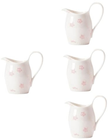 Cabilock 4 Piezas Cafetera Plato Para Servir Salsa Jarra De Salsa Jarra De Café Tetera De Leche Taza Para Espumar Leche Jarra Para Servir Crema De Porcelana Tetera De Porcelana Jarra De