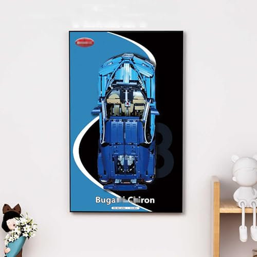 Display-Wandtafel für Lego 42083 Bugatti Chiron Rennwagen-Modell, dekorative Vitrine für Lego-Auto, Wandmontage, Geschenk (nur Display-Wandwand, kein Modell)