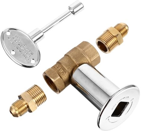 GAROZATION 1 Set Gasgrubenventil Mit Flansch Kupfer-vierteldrehungs-absperrung Für Erdgas Einfach Zu Bedienen Mit Schlüssel Feuerstellen-zubehör