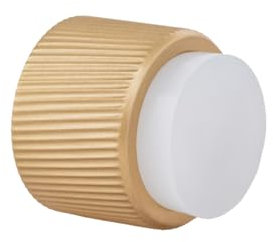 EVI Herrajes | Design Wall Door Stop - Linear Knurling - 28x28 mm - Satin Matt Brass - Adhesive and Screw Mounting