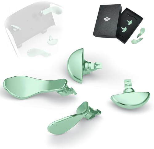 KD.FLY Pagaie posteriori in metallo per controller PS5 Dualsense Edge | 4 pulsanti posteriori di ricambio in metallo, accessori intercambiabili per controller PS5 Dualsense Edge, verde macaron