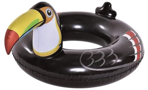 OISE ART STORE Trade Shop - Salvagente Ciambella Gonfiabile A Forma di Tucano Nero 132x105x60cm Mare Piscina 016141 -