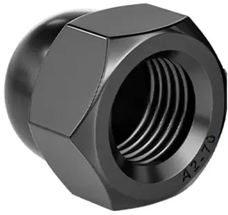 1–20 Stück schwarze Hutmuttern aus Edelstahl 304, dekorative Abdeckung, Halbkreis, Eichelmutter M3–M16(M16 (1Pcs))