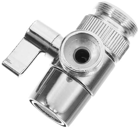 Wasserhahnadapter 1 in 2 mit Kupfer und ABS Silber | Waschmaschinenanschluss Adapter, Praktische Ausführung, Rutschfest, für Wasserhahn und Geschirrspüler