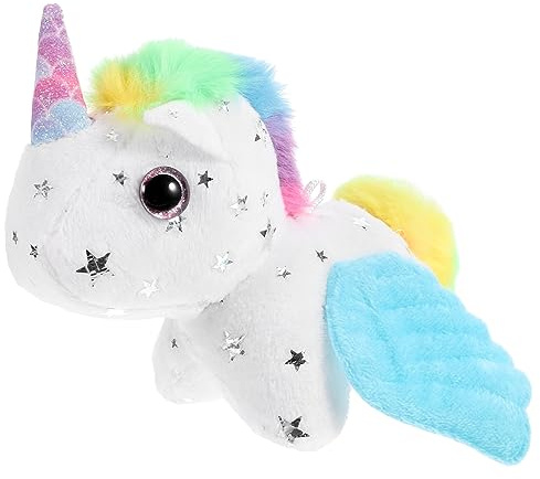 iplusmile Peluche Licorne Qui Remue La Queue Blanc Poupée Porte-clés Peluche Animaux Garçon Et Filles Accessoire Paquet à Dos Décoration Suspendue