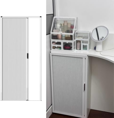 Porte Accordéon Interieur sans Perçage Portes D'armoire Pliantes Accordéon, Non Tissé Porte de Placard Pliable, Intérieur Séparateurs Accordéon Occultants Porte Coulissante(20x36in (50x90cm))