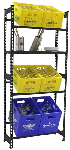 Simon Rack Getränkekistenregal für 8 Kisten, 1000x800x300 mm, Anthrazit, Freistehendes Metallregal für Wasserkisten, Bierkisten oder Getränkekisten, Für Küche, Garage oder Keller