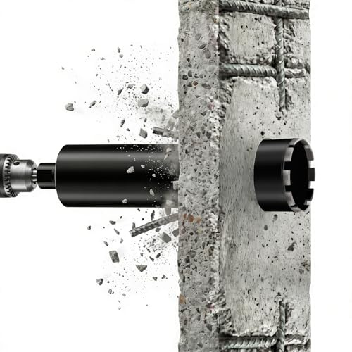 L460 mm Foret Diamant pour Carotteuse, 1 ¼ UNC, Ø 68 mm avec Turbo, 2200 rpm - Foret à Carotte à sec et Humide, Couronne de Forage Diamantée pour Béton, Maçonnerie, Pierre, Granit