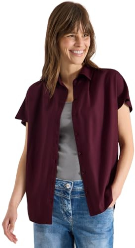 Cecil Damen Basic Bluse mit Hemdkragen in Unifarbe