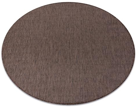 rugsx Teppich SION Sisal Optik, flachgewebt, strapazierfähig & pflegeleicht, Indoor & Outdoor, Wohnzimmer, Schlafzimmer, Balkon, Terrasse - braun rund 120 cm
