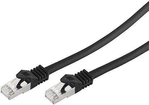 Fibrionic Network Solutions Cat7 Kabel: Netzwerkkabel Cat 7, RJ45 Stecker auf Stecker, 10 m, schwarz (Computerkabel, LAN Kabel Cat 7, WLAN)